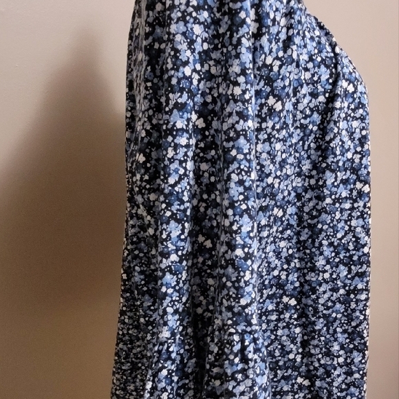 Michael Kors Blue 3/4 Sleeve Ruffled Blouse - Picture 4 of 5